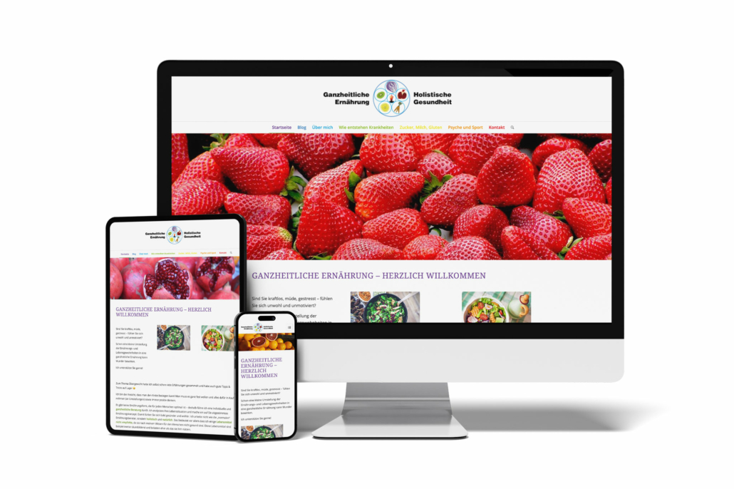 Webdesign Projekt für Ganzheitliche Ernährung & Holistische Gesundheit – responsives Layout und SEO-Optimierung