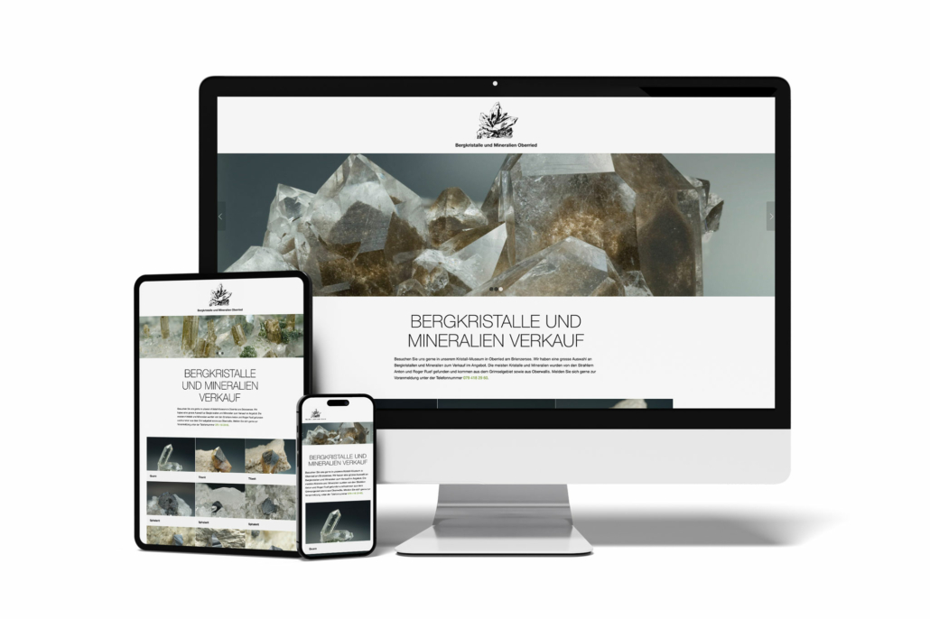 Webdesign Projekt für Kristalle und Mineralien Oberried – responsives Layout und SEO-Optimierung