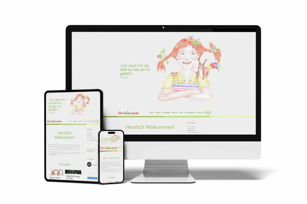 Webdesign Projekt für Waldspielgruppe Pippi Waldstrumpf – responsives Layout und SEO-Optimierung